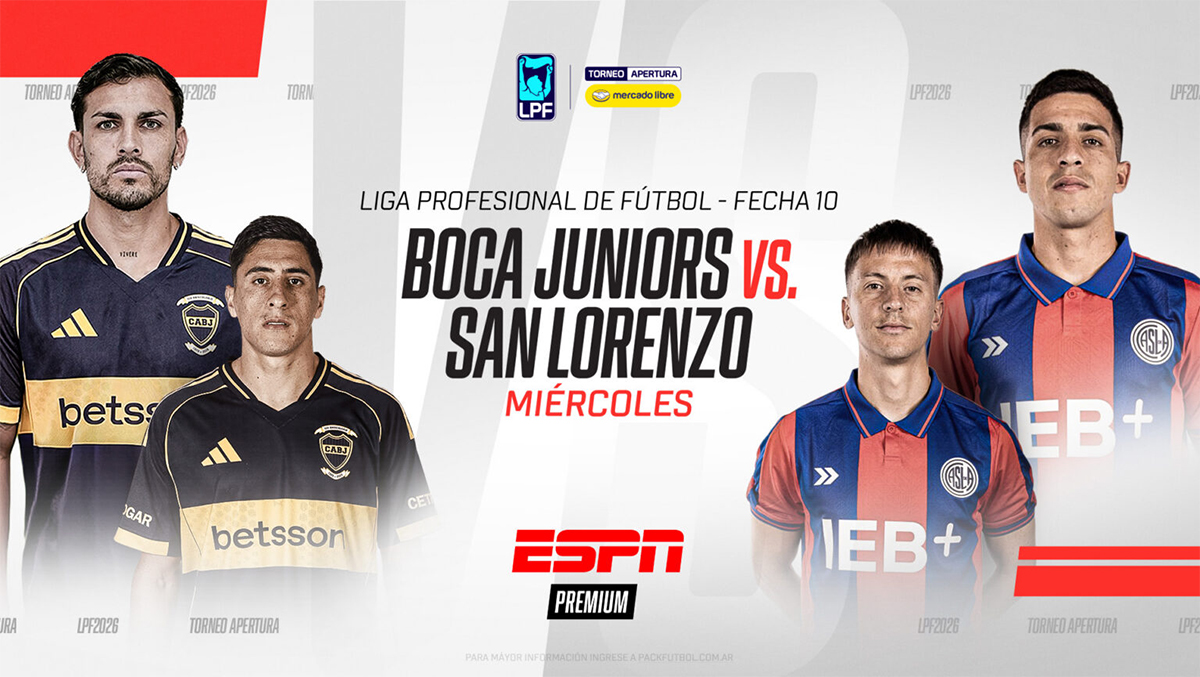 Boca recibe a San Lorenzo en un clásico picante por la fecha 10 en ESPN Premium