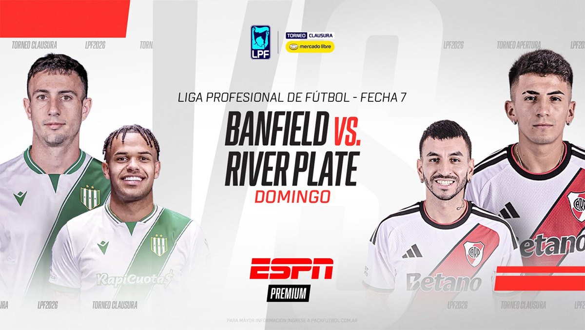 River visita a Banfield en el gran destacado de la fecha 7 por ESPN Premium