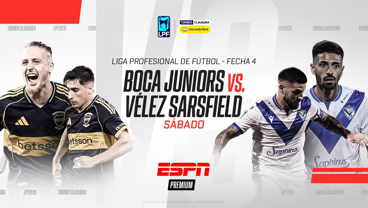 Boca-Vélez y el clásico San Lorenzo-Huracán animan la fecha 4 por ESPN Premium