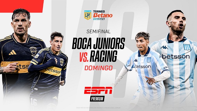 Boca-Racing y Gimnasia-Estudiantes, dos semifinales imperdibles del Torneo Clausura por ESPN Premium