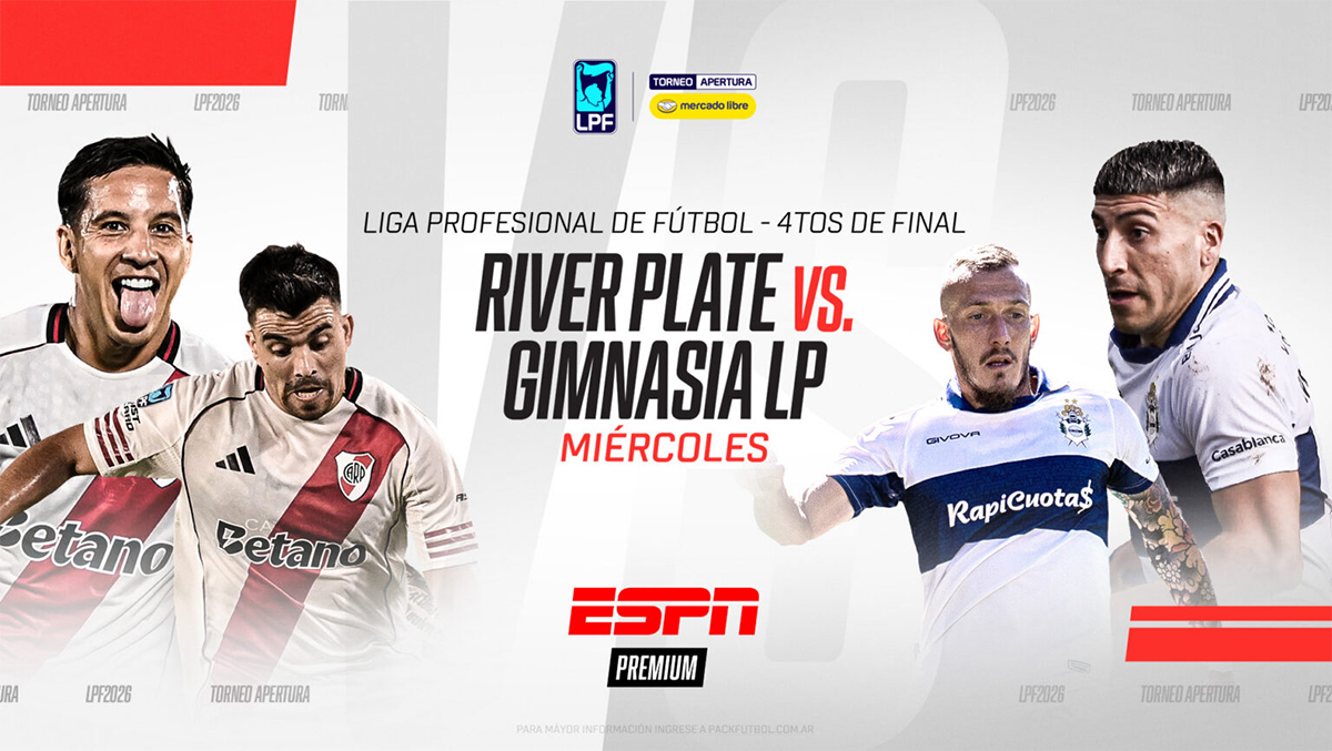 River-Gimnasia y Rosario Central-Racing en busca de las semifinales del Torneo Apertura por ESPN Premium
