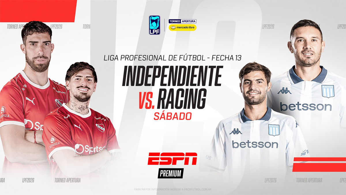 El clásico de Avellaneda y la visita de Boca a Talleres se destacan en la fecha 13 por ESPN Premium