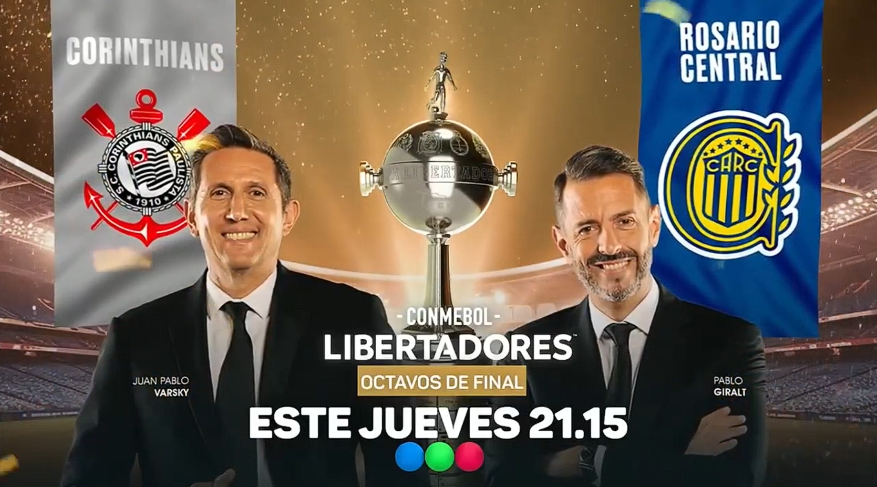 Corinthians vs. Rosario Central: Telefe transmite el partido por la Copa Libertadores